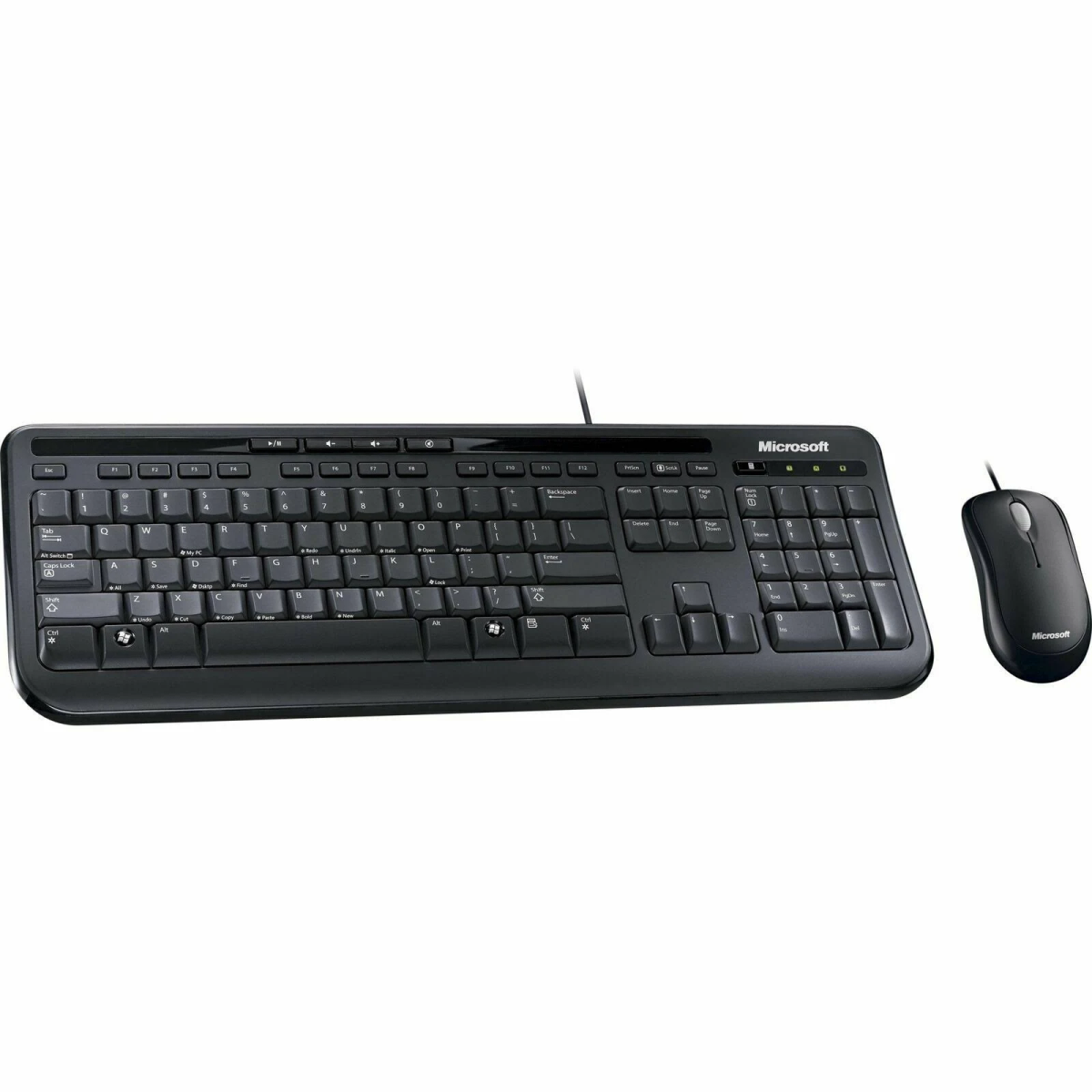 Un set tastiera e mouse Microsoft nero.