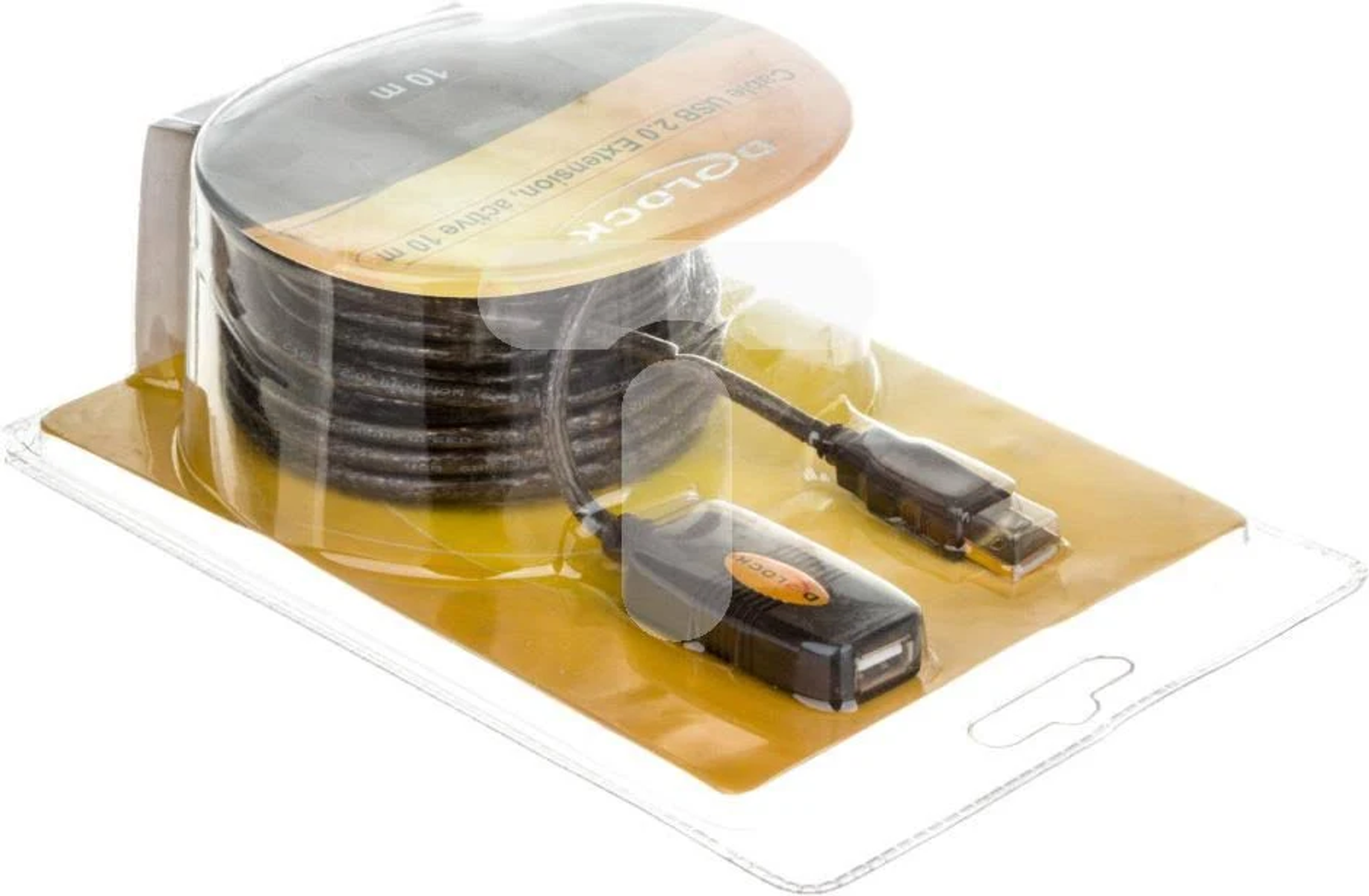 Rolle USB-Verlängerungskabel in Kunststoffverpackung mit Steckern.