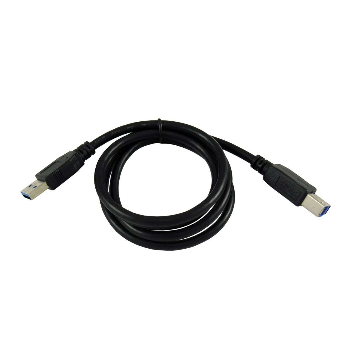 Schwarzes USB-Kabel mit zwei USB-Anschlüssen.