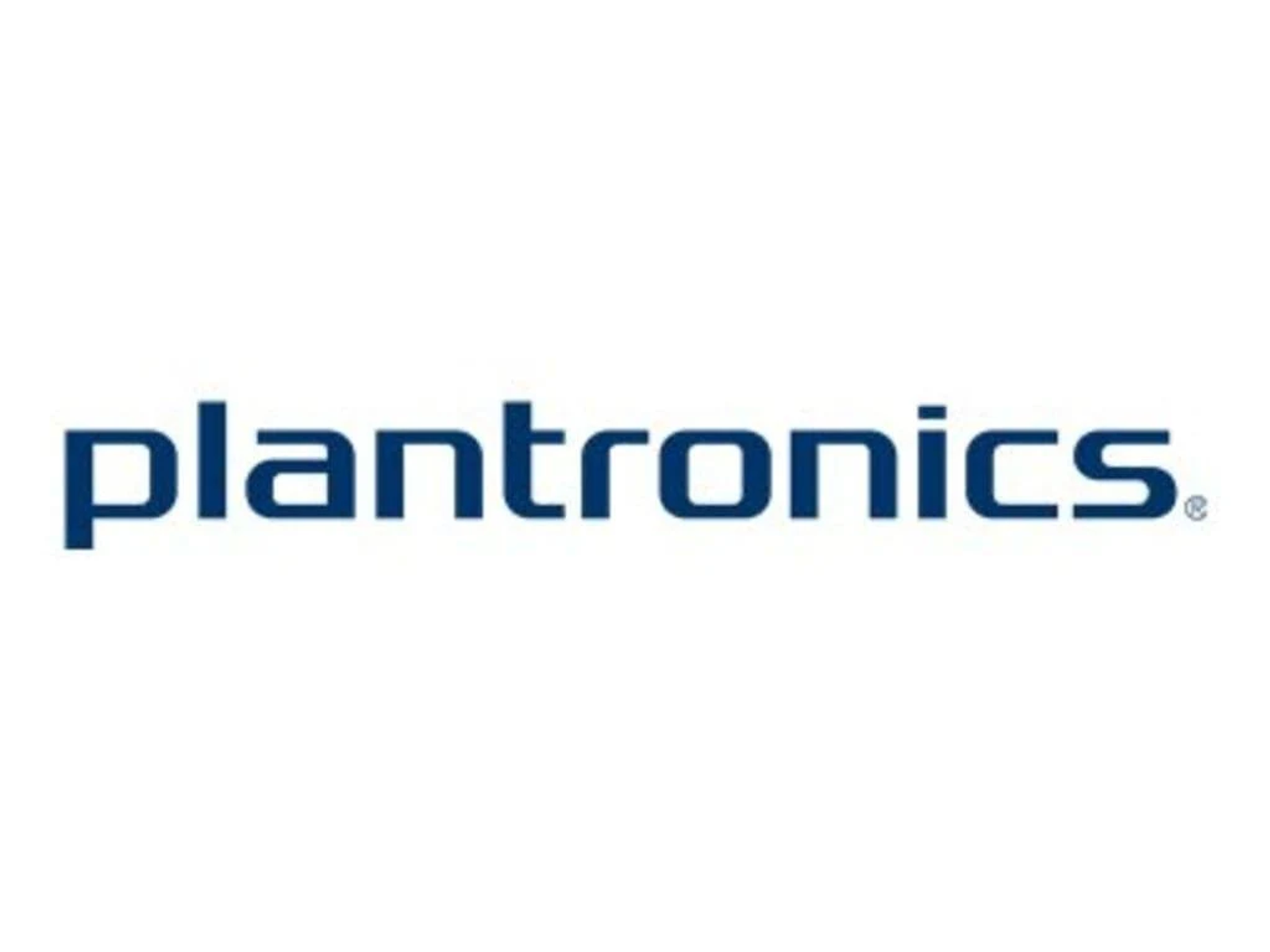 Het Plantronics-logo, met 'plantronics' in donkerblauwe tekst op witte achtergrond.