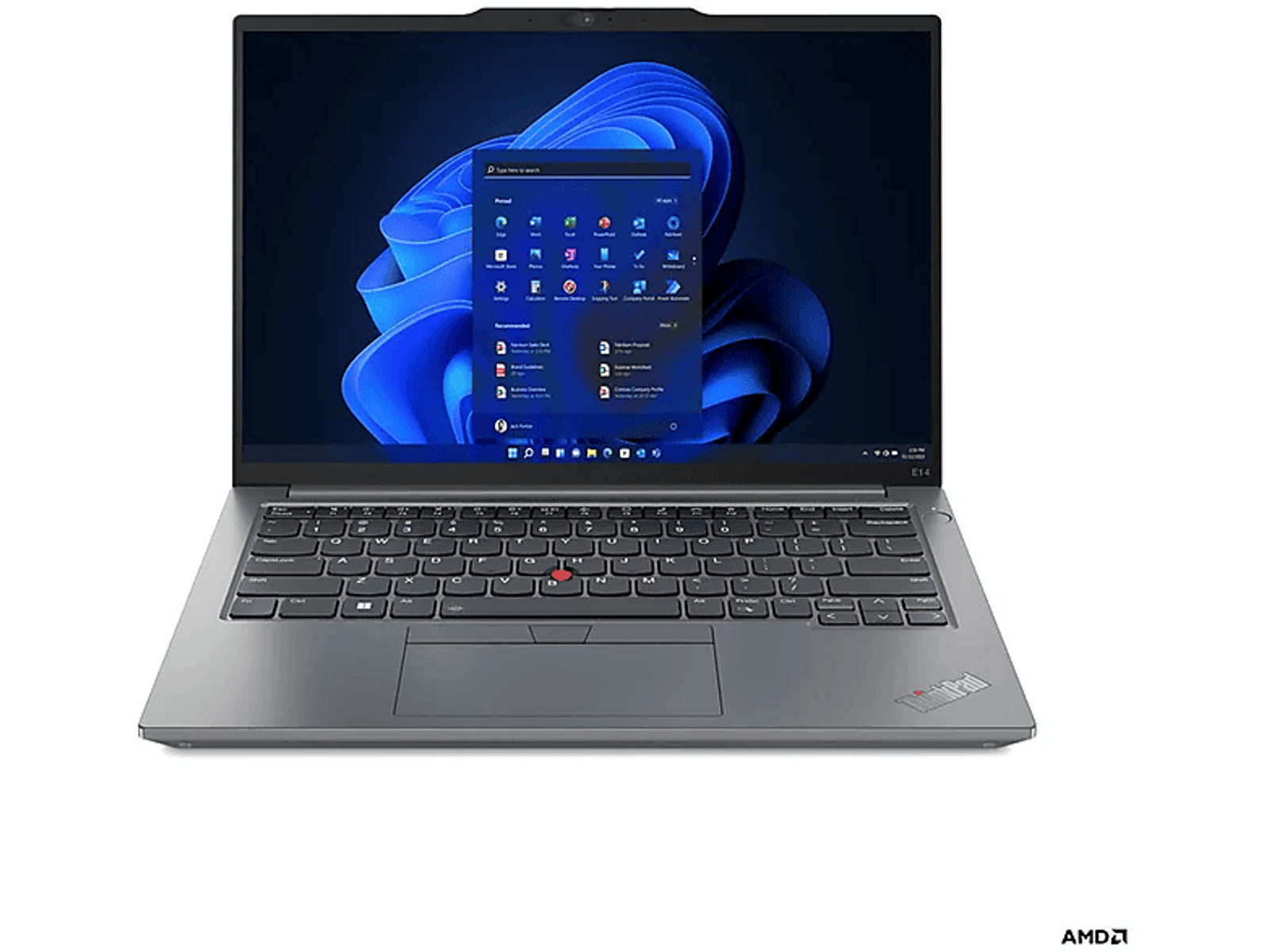 Ein Laptop mit einem Bildschirm, der eine Windows-Oberfläche zeigt. Das ThinkPad-Logo ist sichtbar.