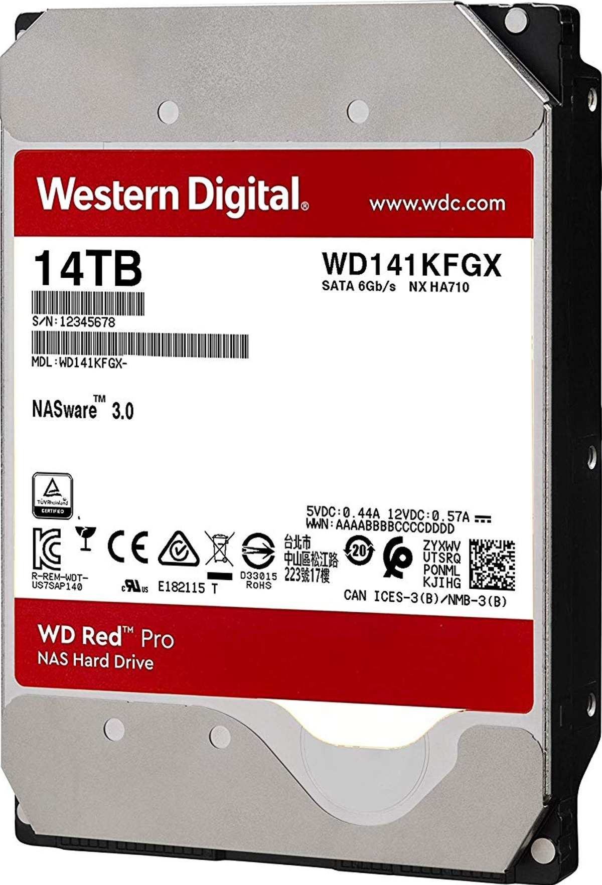 WESTERN DIGITAL Red 14 HDD, intern 3,5 GB, Pro, Zoll