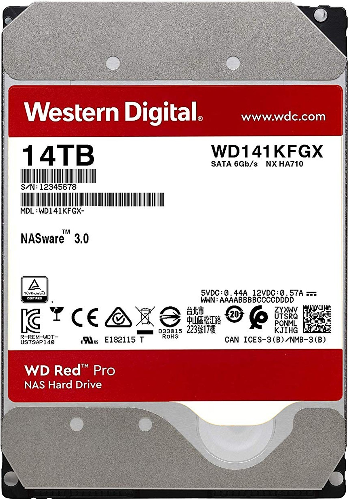 WESTERN DIGITAL Red Zoll, Pro, HDD, GB, 14 intern 3,5