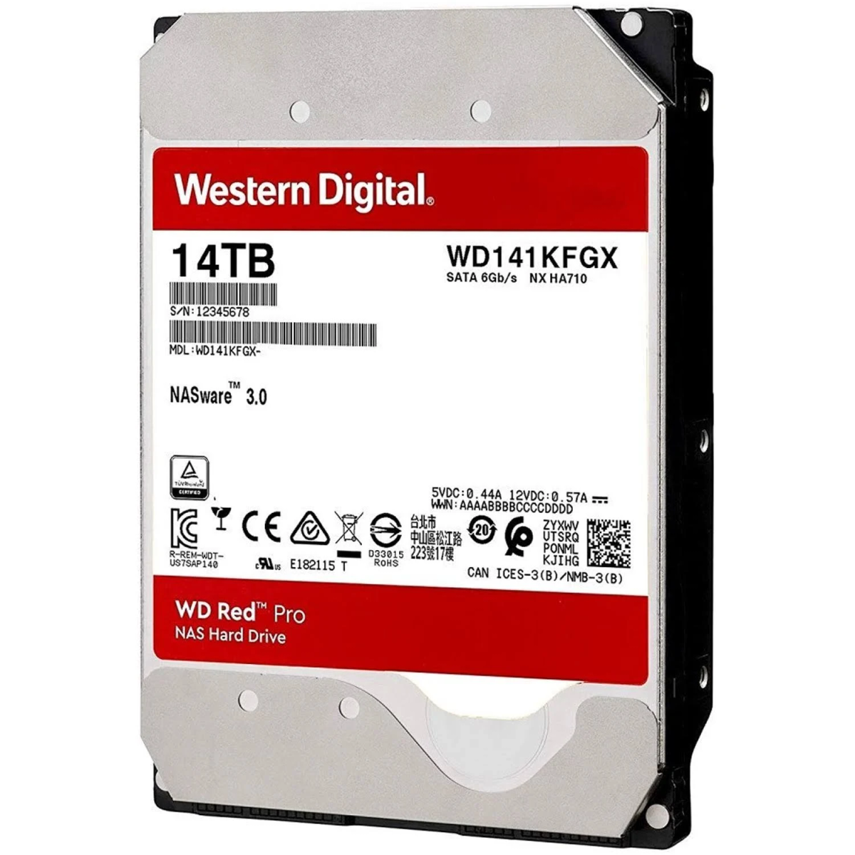 WESTERN DIGITAL Red Pro, 3,5 GB, 14 Zoll, intern HDD