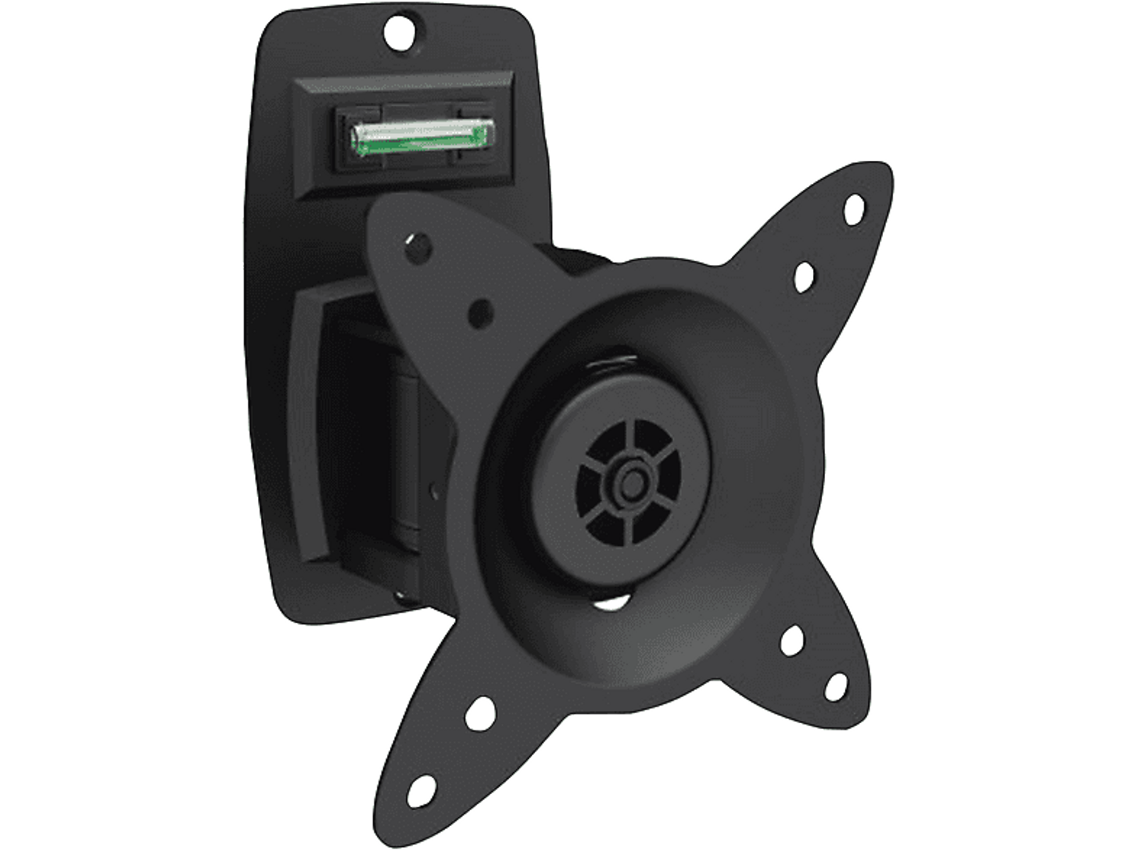 Support de moniteur noir pour TV ou moniteur, avec support et bras de montage.