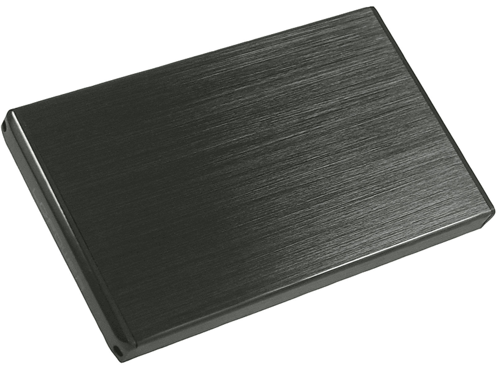 Schwarzer rechteckiger Kartenleser mit gebürsteter Metallstruktur.