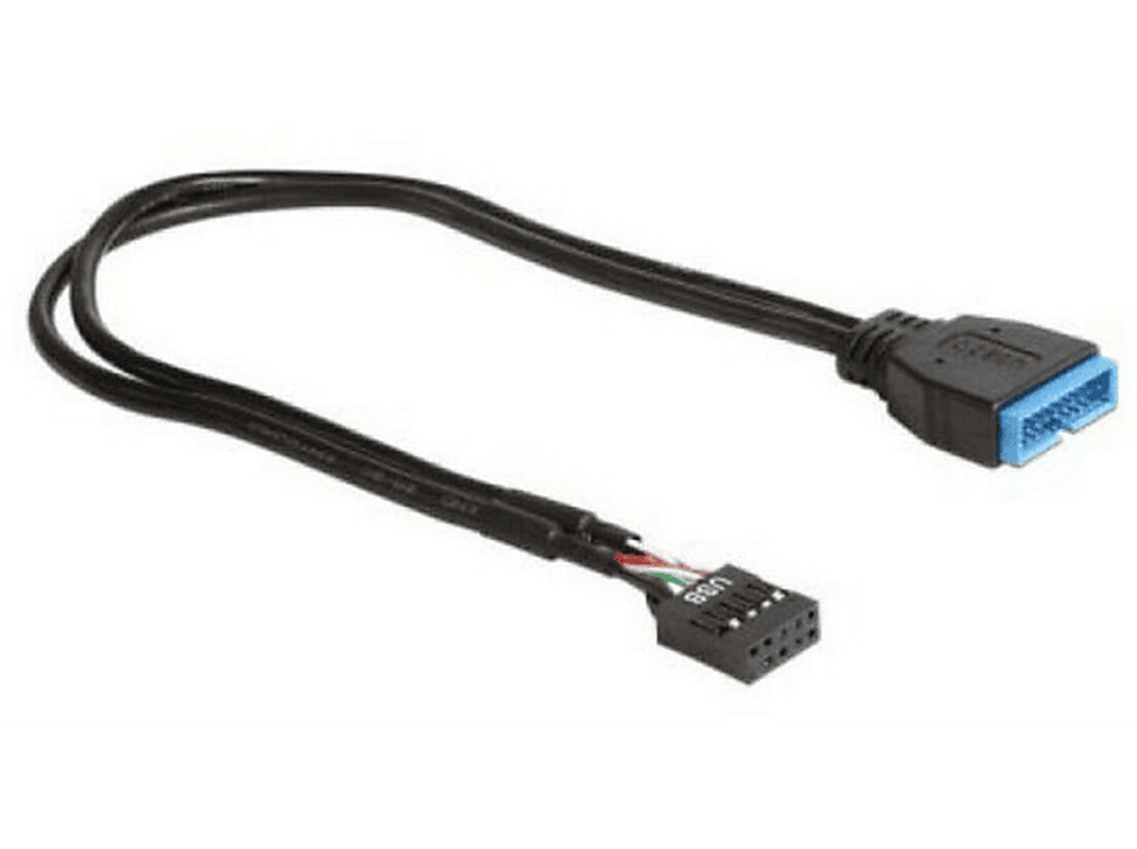 Schwarzes USB 3.0 internes Anschlusskabel mit USB-Header.