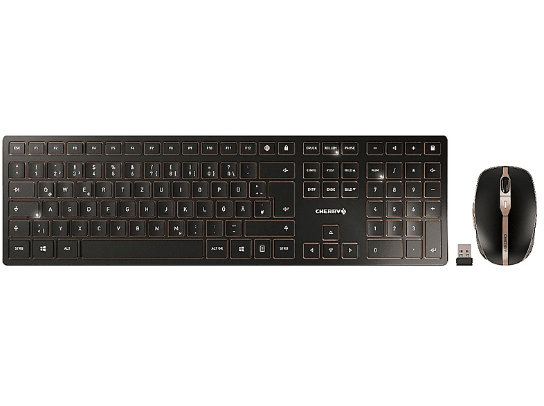 CHERRY JD-9000CS-2, Schwarz Maus Tastatur Set