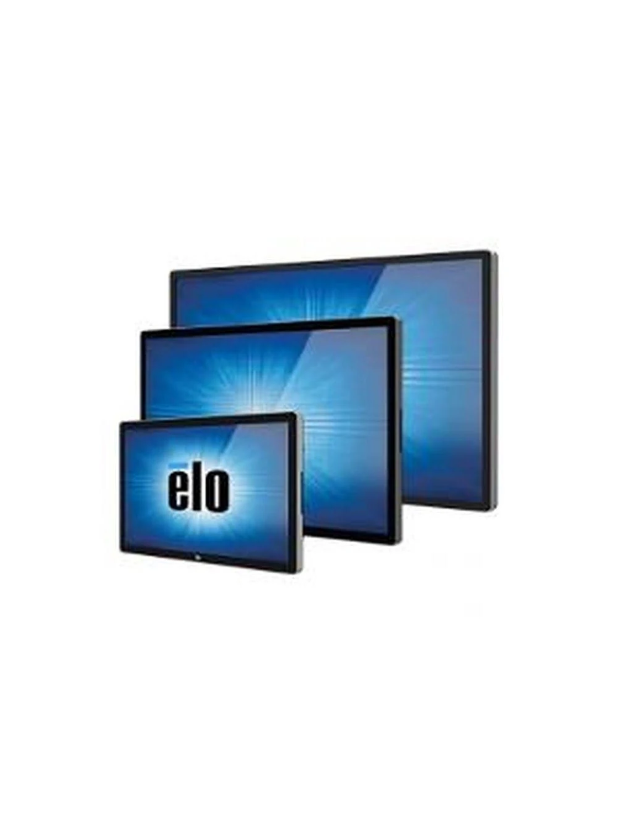Drei Elo-Touchscreen-Monitore.