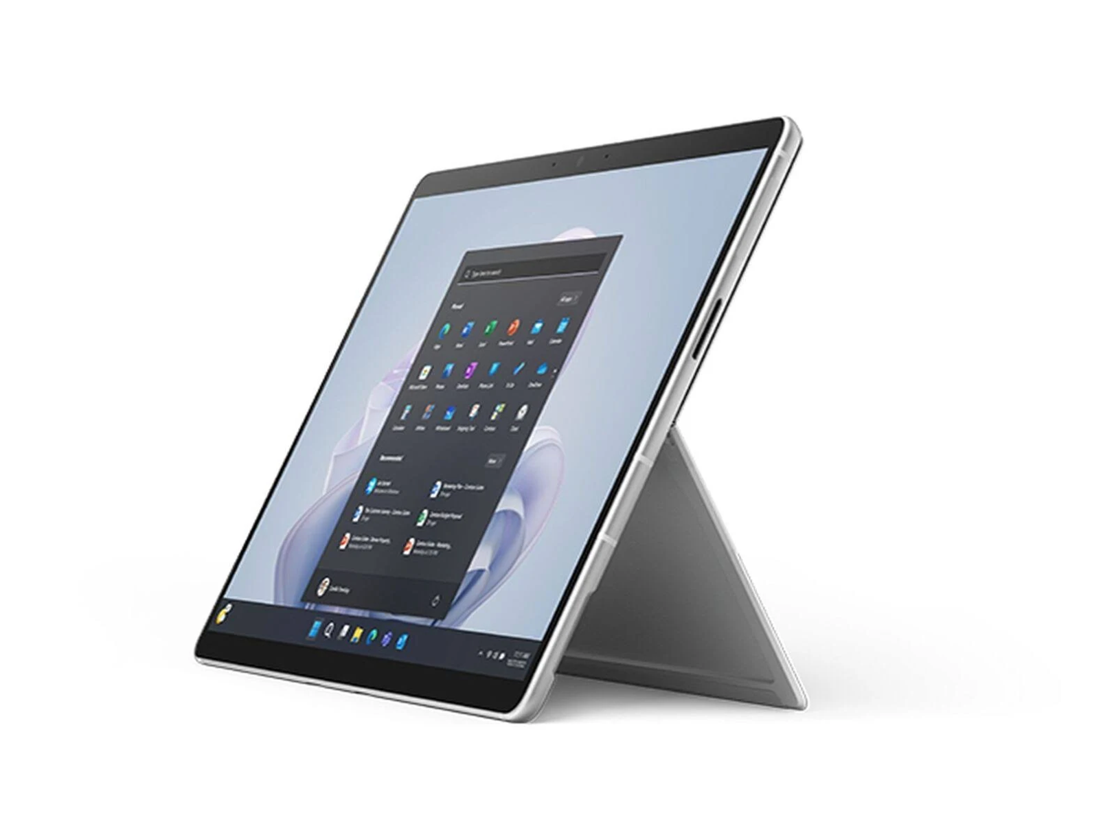 Tablet mit App-Icons auf dem Bildschirm, aufgestellt.