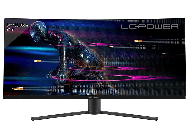 LC POWER LC-M34-UWQHD-165-C 34 Zoll UWQHD Monitor (4 ms Reaktionszeit , 165Hz , 165 Hz nativ)