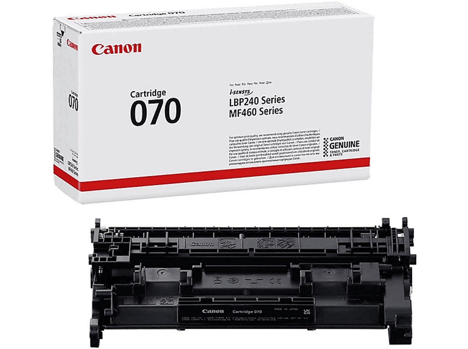 Cartuccia toner Canon 070 e scatola, per serie i-SENSYS LBP240/MF460.