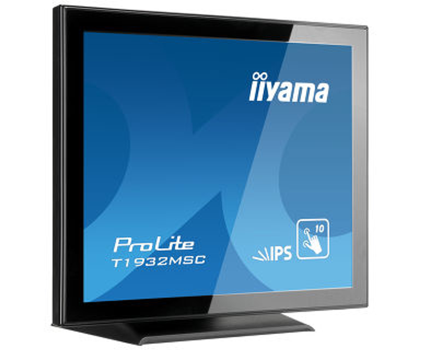Schwarzer Touchscreen-Monitor mit dem Iiyama-Logo oben rechts.