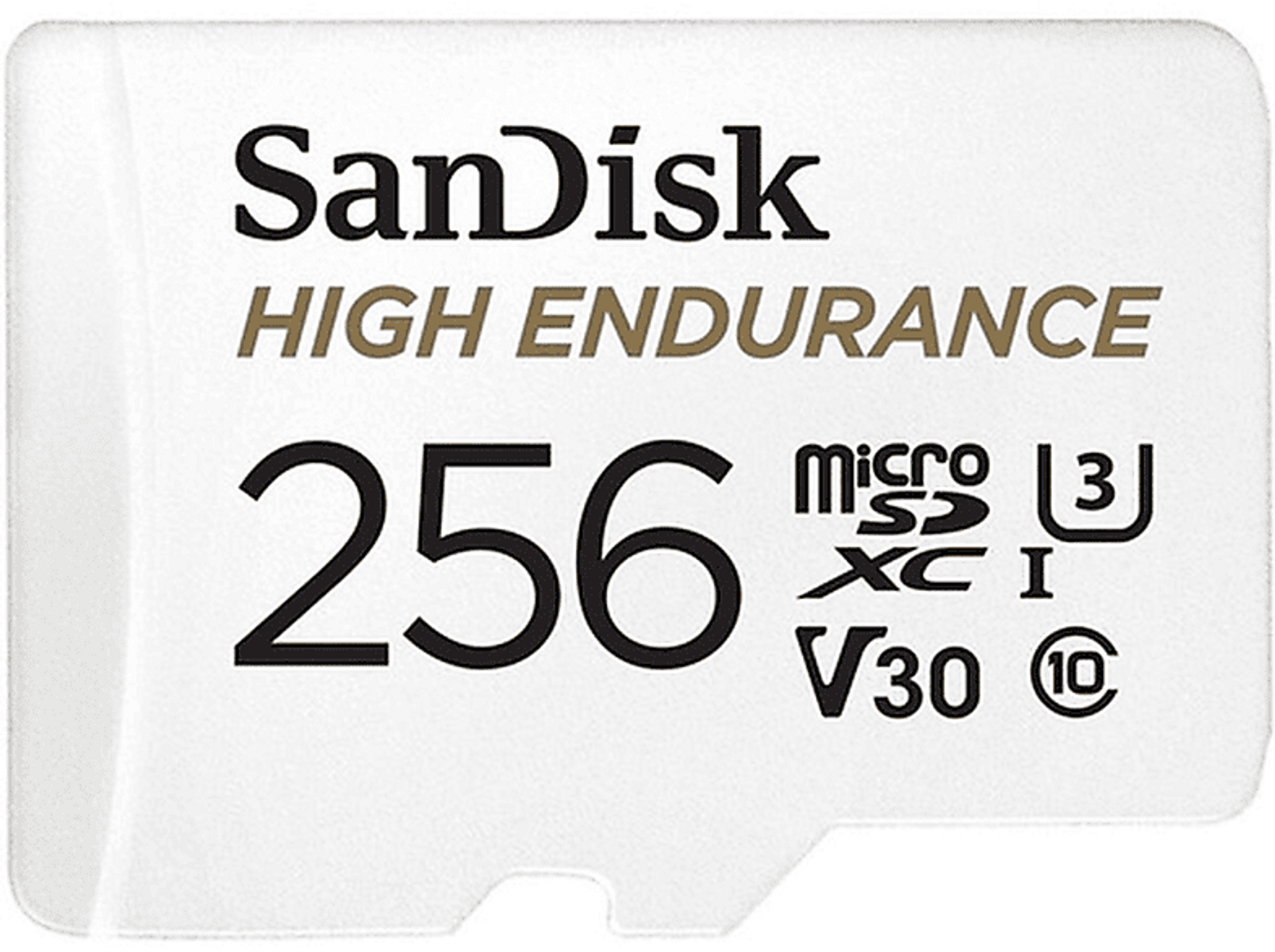 Biała karta SD z tekstem, 256, micro SD i innymi oznaczeniami.