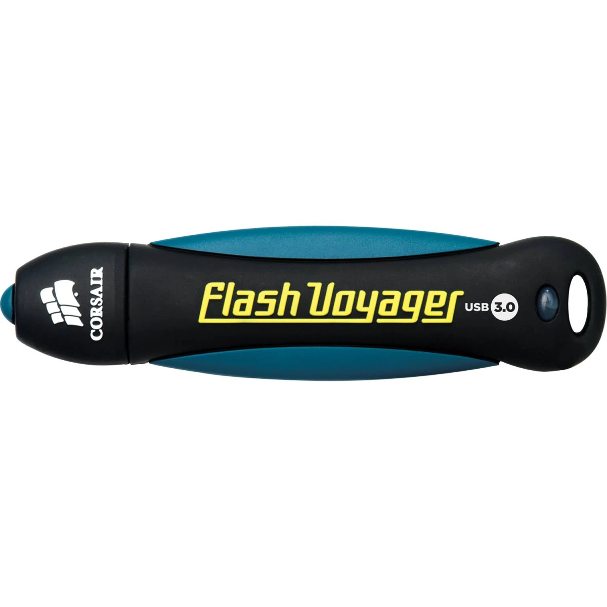 Czarny i turkusowy pendrive Corsair Flash Voyager USB 3.0.