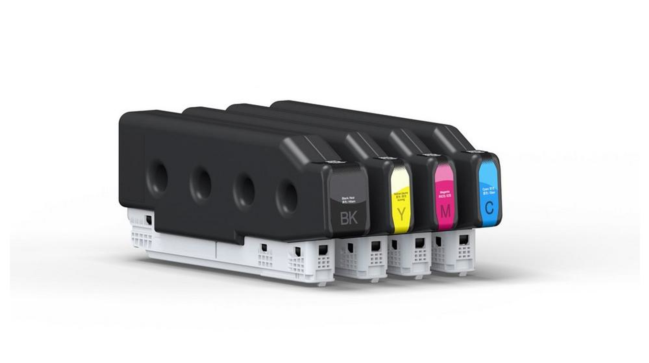 Wkłady atramentowe w kolorach czarnym, żółtym, magenta, cyjanowym.