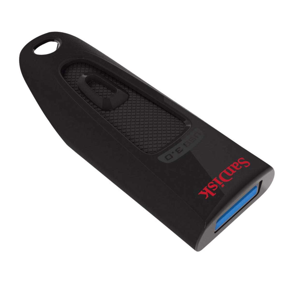 Czarny i czerwony pendrive USB 3.0 z logo SanDisk.