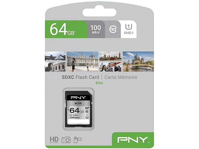 PNY m0000AP3NW, MicroSD, SDXC, MicroSDXC, SD Speicherkarte, 64 GB
