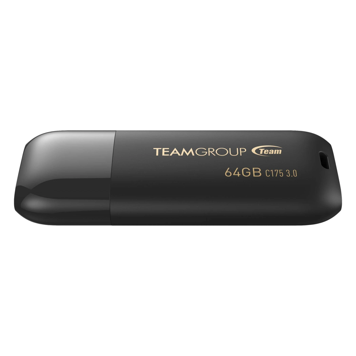 Czarny pendrive USB TeamGroup 64GB na białym tle.