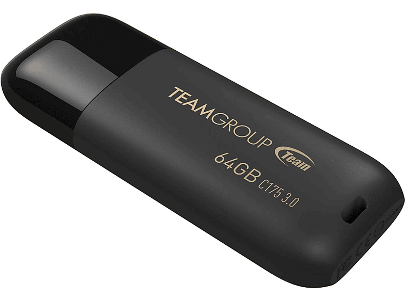 Czarny pendrive USB z napisem 'TEAMGROUP'.