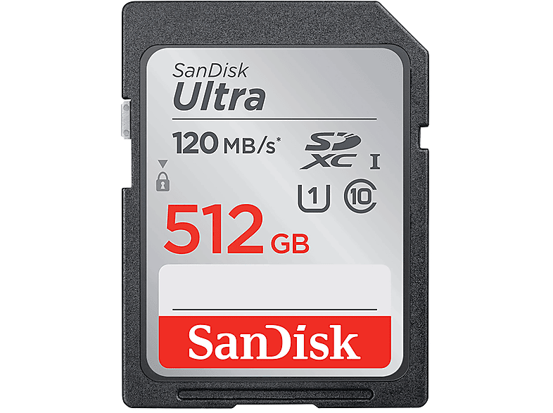 SANDISK Ultra, Micro-SD, SDHC, SDXC, SD Speicherkarte, 512 GB, 120 MB/s