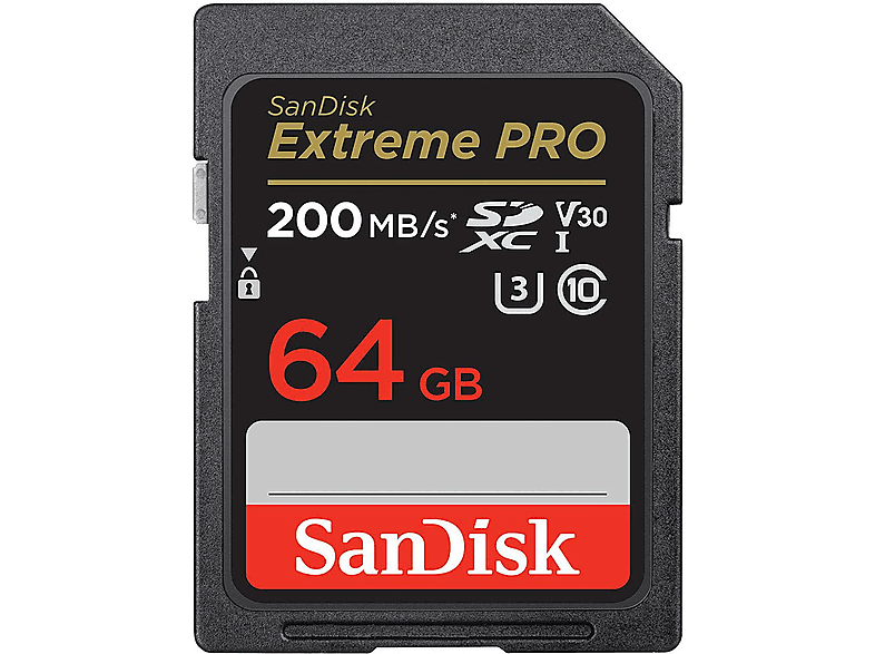 SANDISK 06625NRD, Micro-SD, SDXC Speicherkarte, 64 GB, 200 MB/s