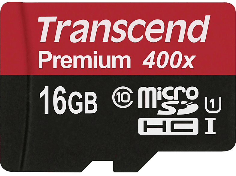 TRANSCEND TS16GUSDCU1, Micro-SD, Micro-SDHC, SDHC, SD Speicherkarte, 16 GB, 10 MB/s
