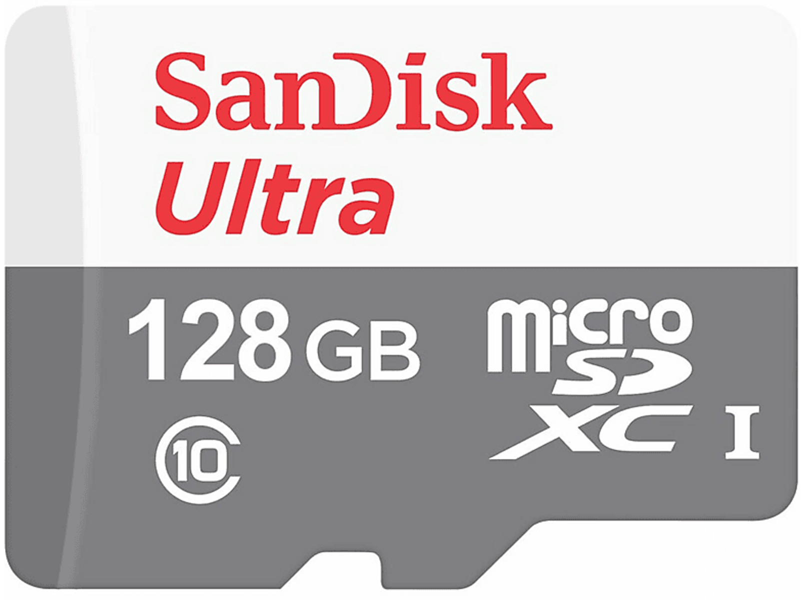 Karta micro SD Sandisk Ultra 128GB, szaro-biała.