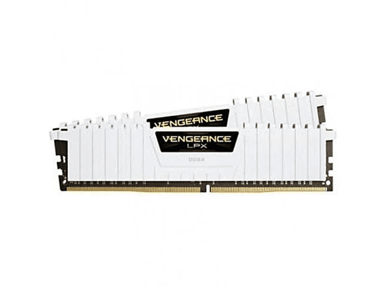 Dos memorias RAM blancas con detalles dorados.