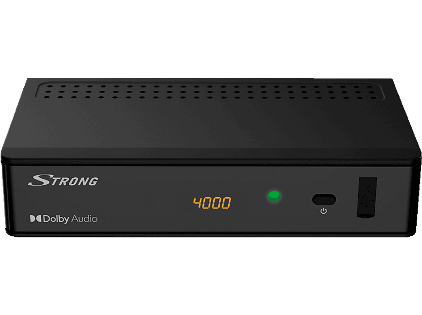 Schwarzer Strong Digital Receiver mit grünem Licht.