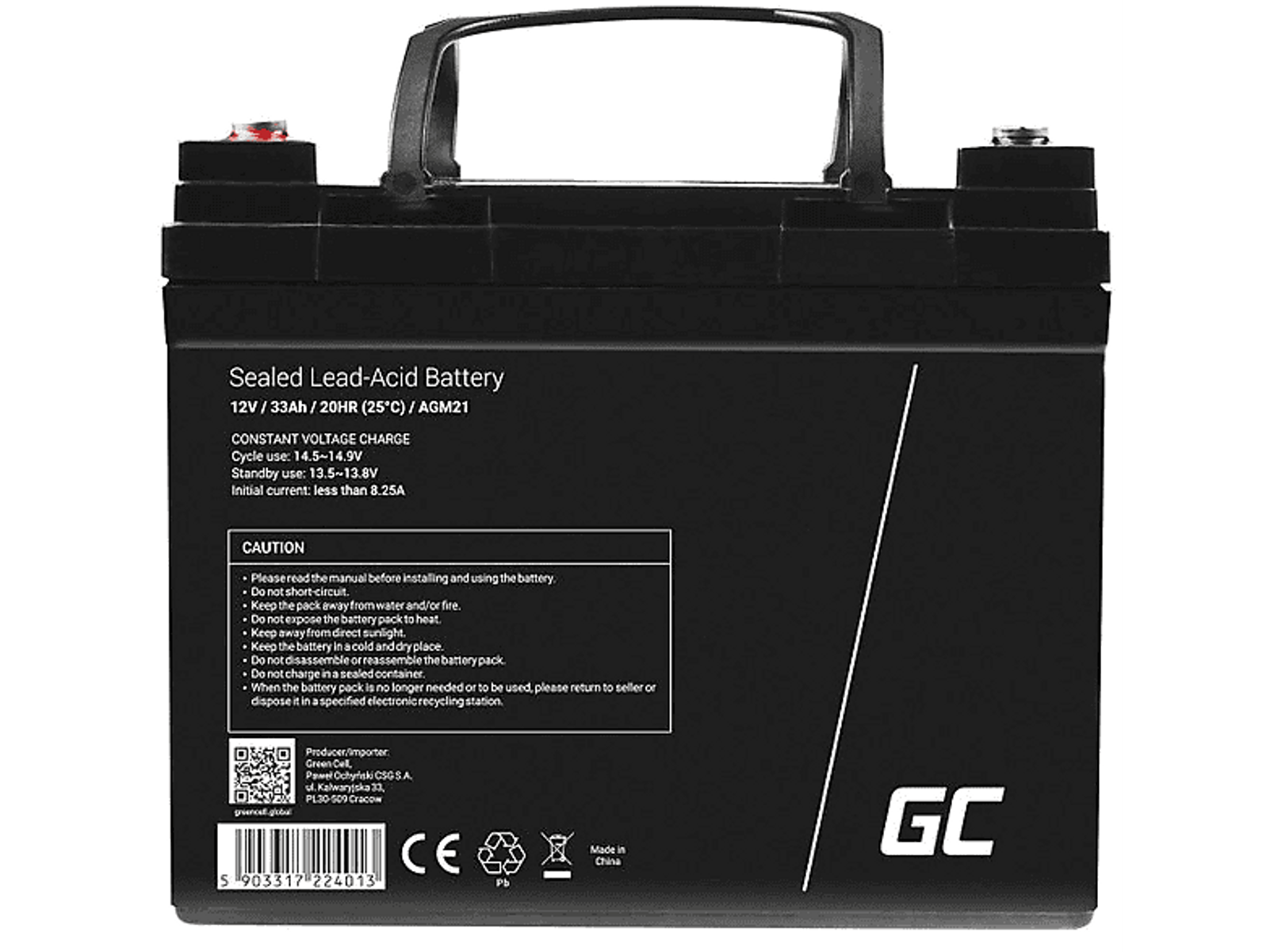mAh Batterie, AGM 33 AGM21 12 VRLA GREEN Volt, CELL