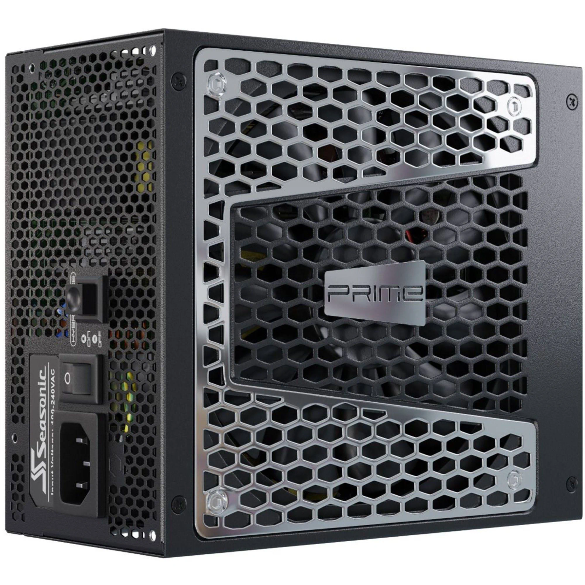 Alimentatore per computer nero con griglia metallica e marchio PRIME.
