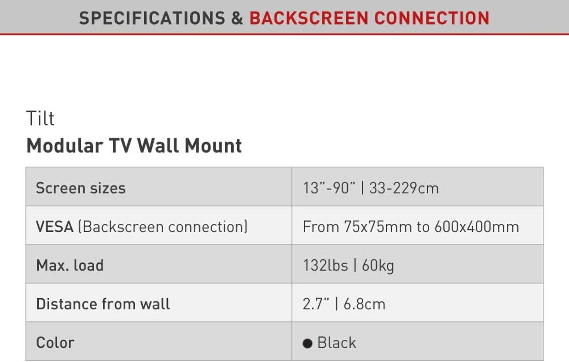 Schwarz Monitorhalterungen, BM410T & TV- BARKAN