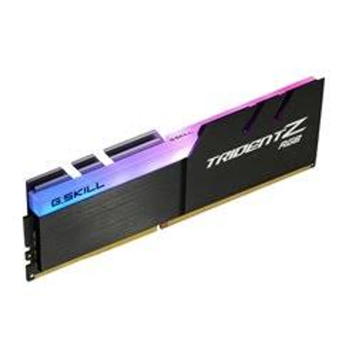 Moduł pamięci RAM G.Skill Trident Z RGB. Pamięć RAM posiada czarny radiator z podświetleniem RGB.