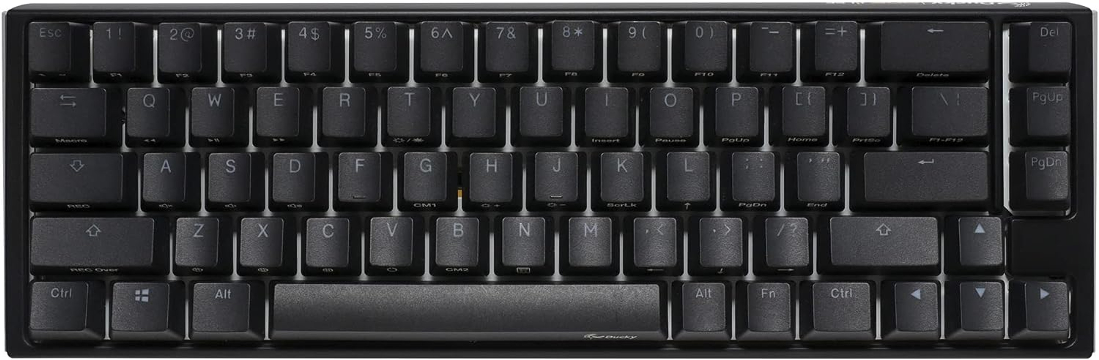 Zwart toetsenbord, bovenaanzicht, toetsen zichtbaar. Het toetsenbord is compact. Toetsen zijn zwart.