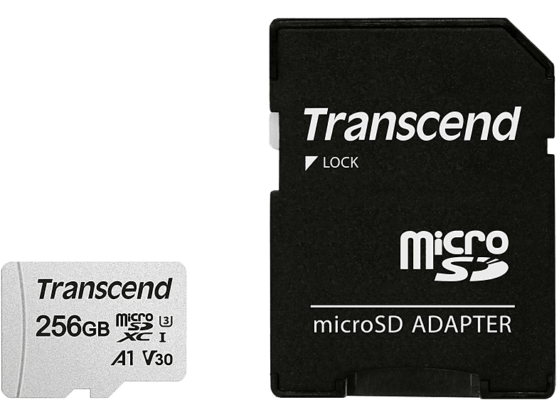 TRANSCEND 785300147307, Micro-SD, Micro-SDHC, SDHC, SDXC, Micro-SDXC, SD Speicherkarte, 256 GB, 95 MB/s