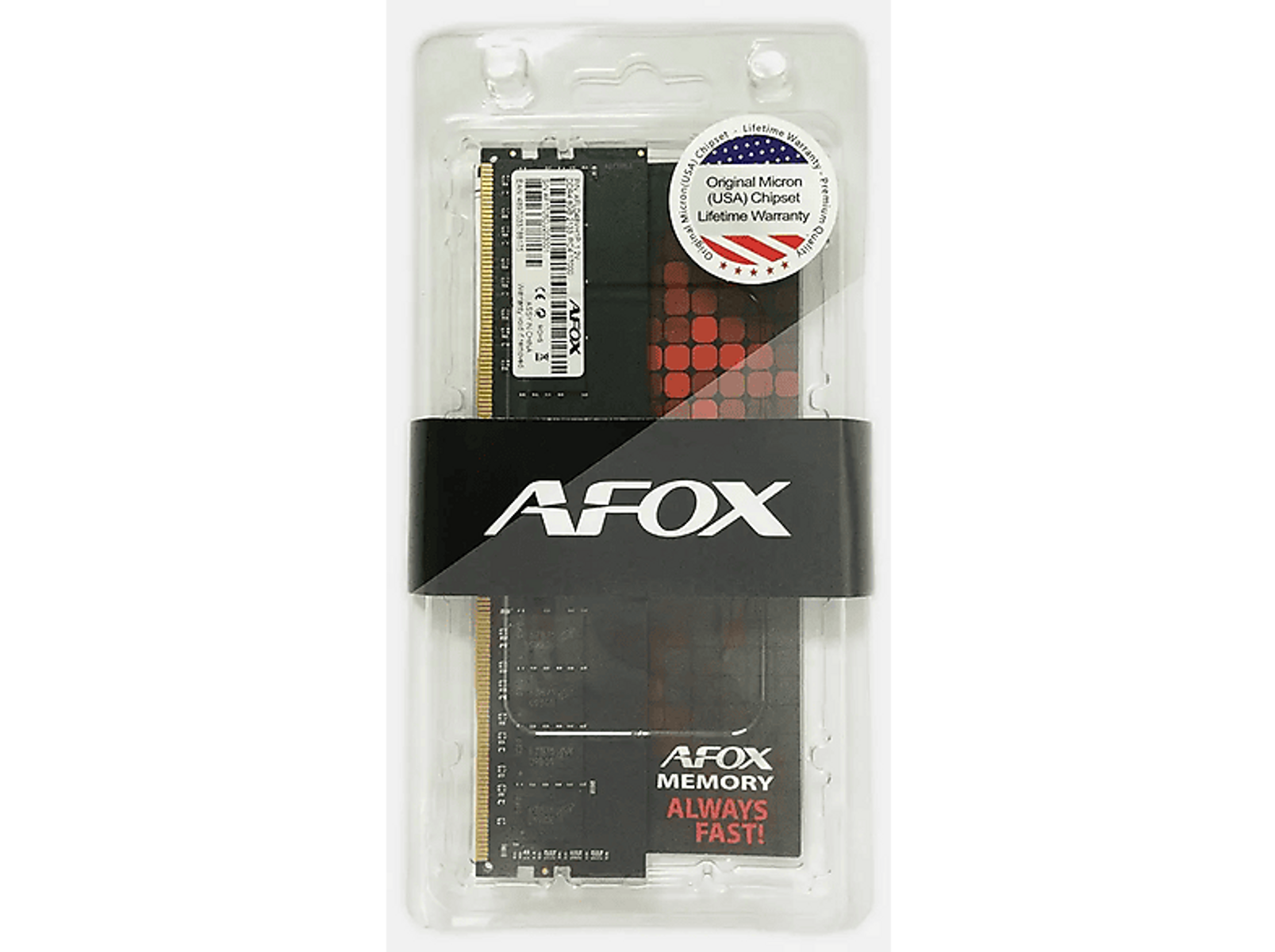 AFOX-Marke RAM in einer Kunststoffverpackung. Enthält zwei RAM-Riegel.