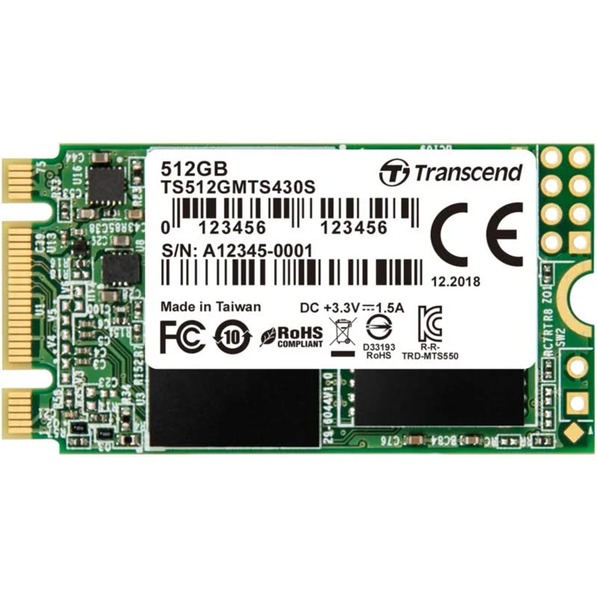 Dysk SSD 512 GB z etykietami, pokazujący szczegóły produktu, takie jak model i numer seryjny.