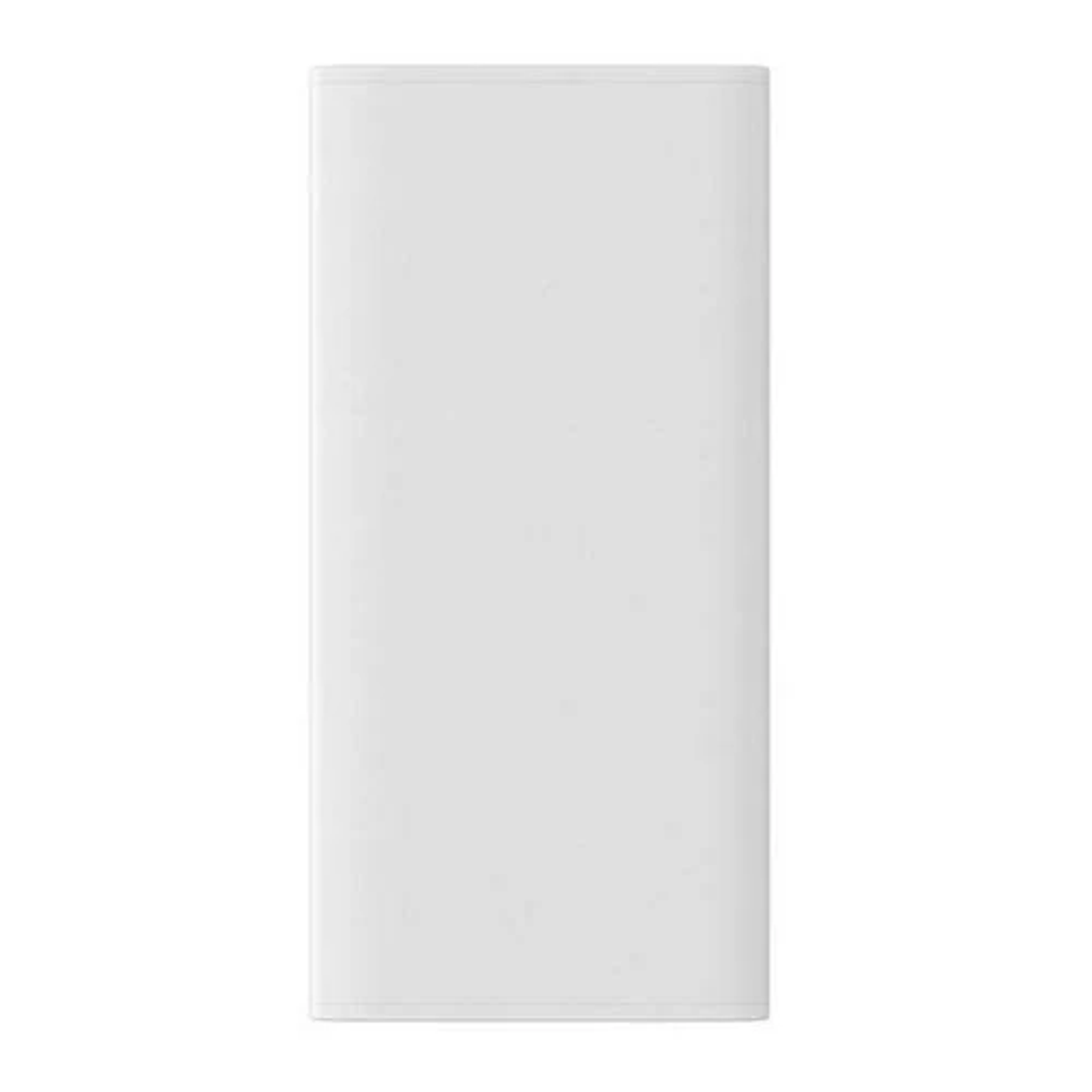 Biały, prostokątny power bank. Prosty design.