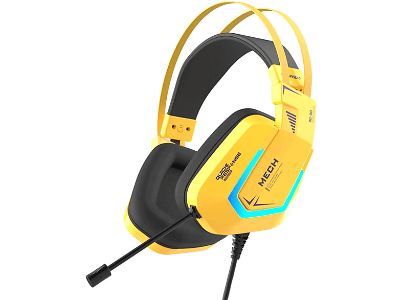 DAREU 30189450, Headset Gelb Gaming On-ear