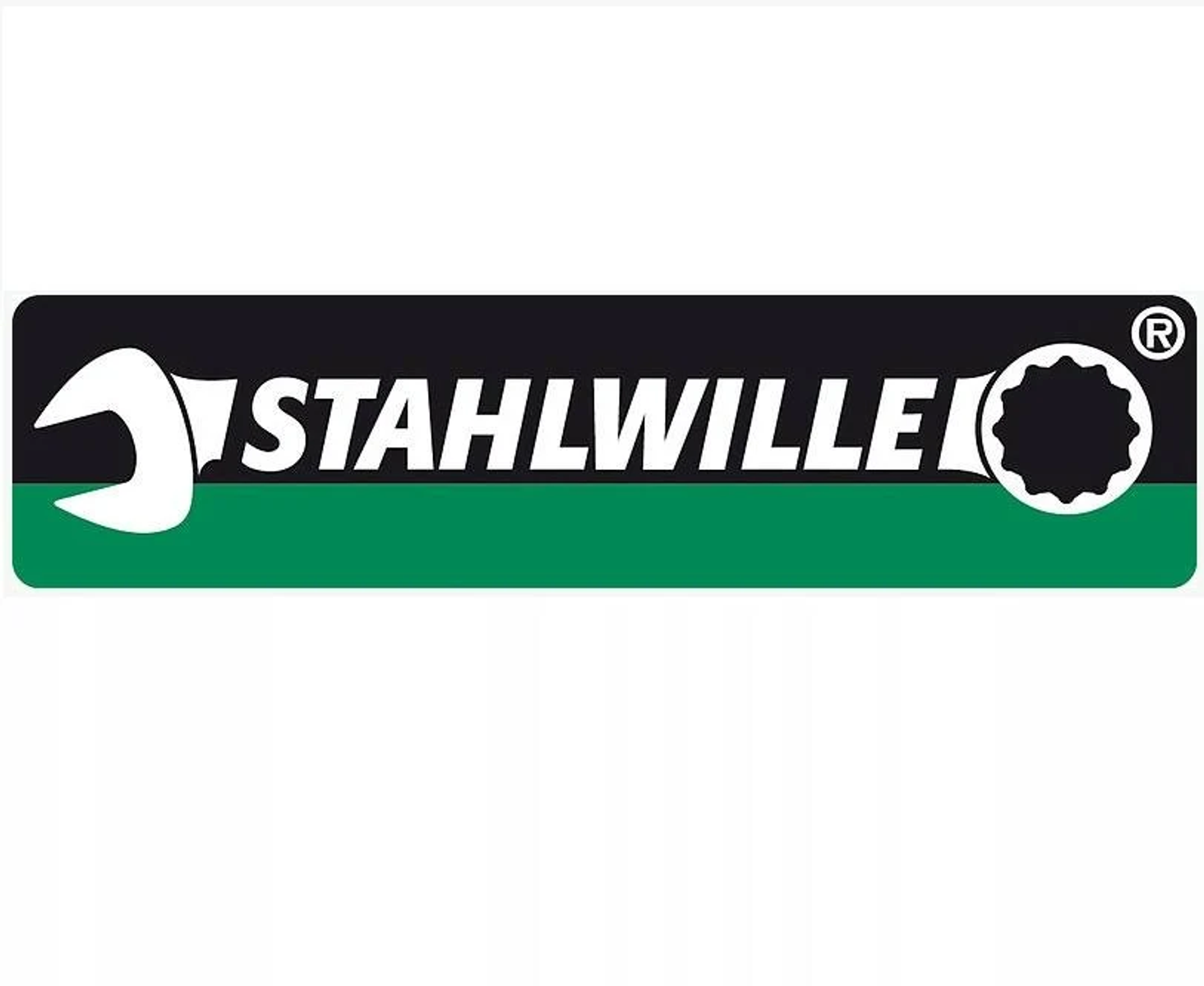 Stahlwille-Logo auf weißem Hintergrund. Ein Schraubenschlüssel-Bild ist im Logo.