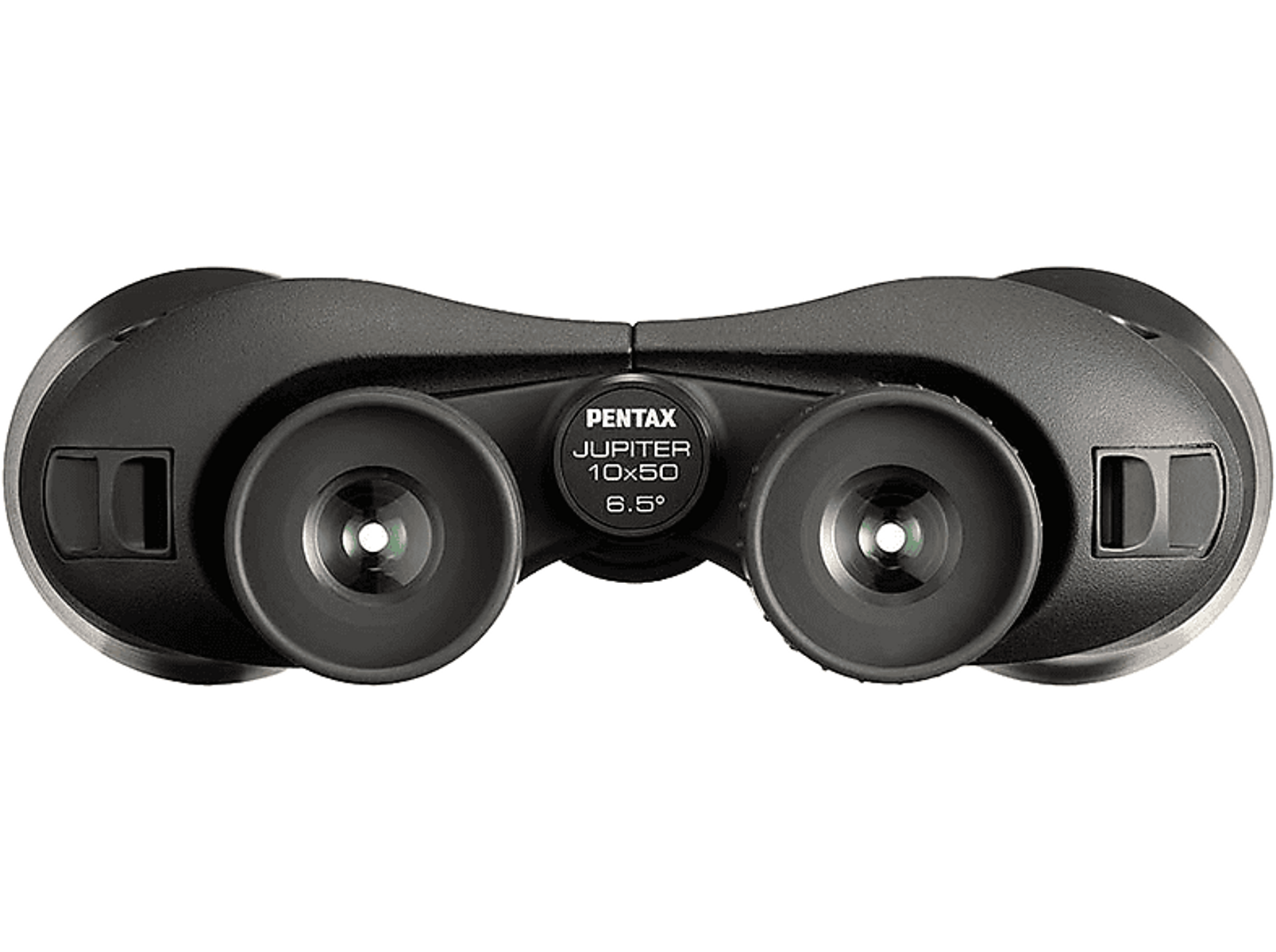 Czarna lornetka Pentax Jupiter 10x50. Posiadają duże soczewki obiektywowe.
