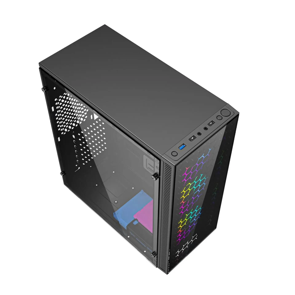 Czarny PC Fornax Schwarz Gehäuse, GEMBIRD 500