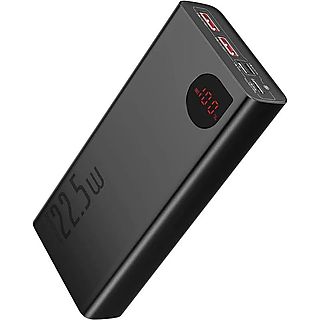 Powerbank - BASEUS Adaman 20000 mAh, 20000 mAh, 2 x USB-A, 1 x USB Type-C, Negro