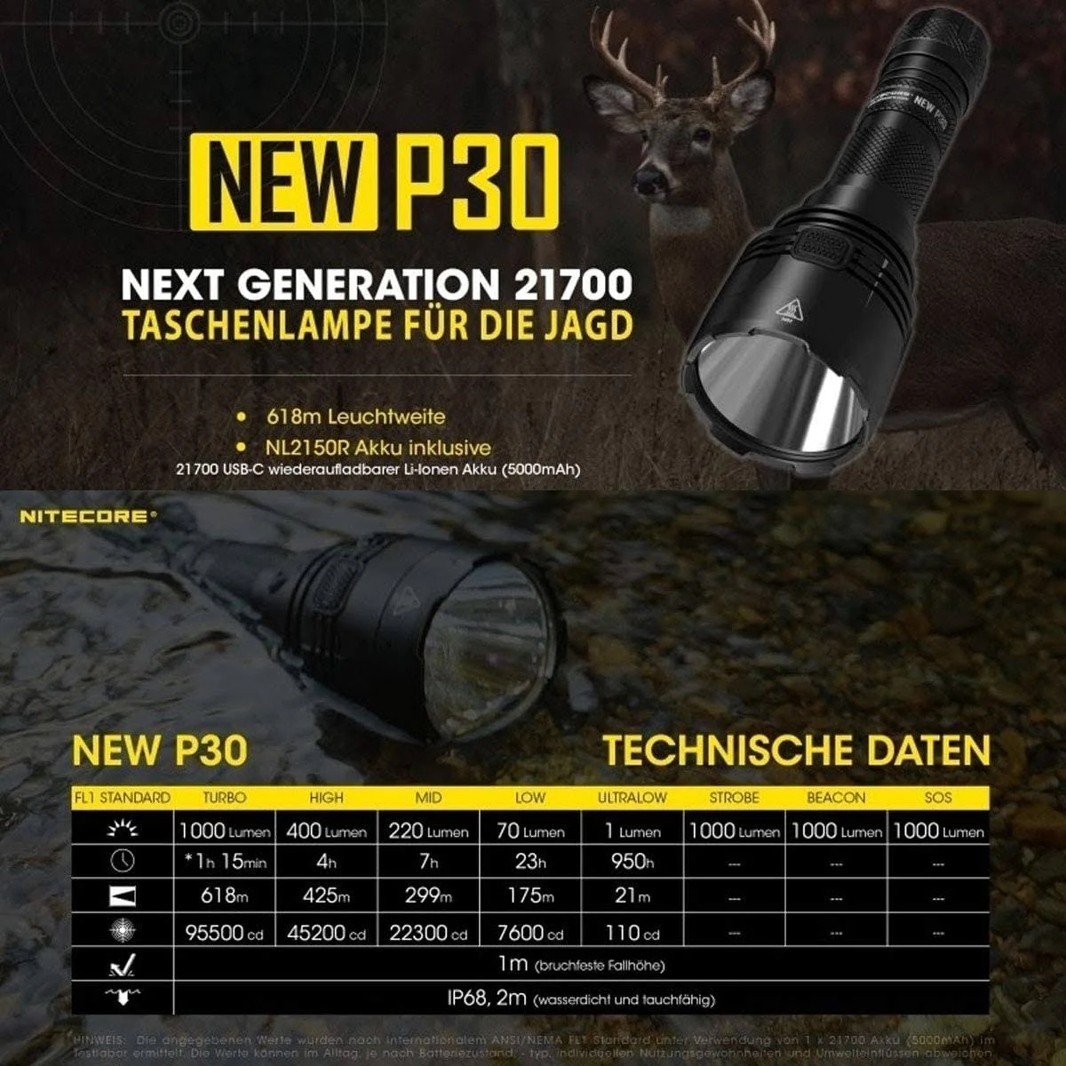 LED-Taschenlampe NITECORE NewP30