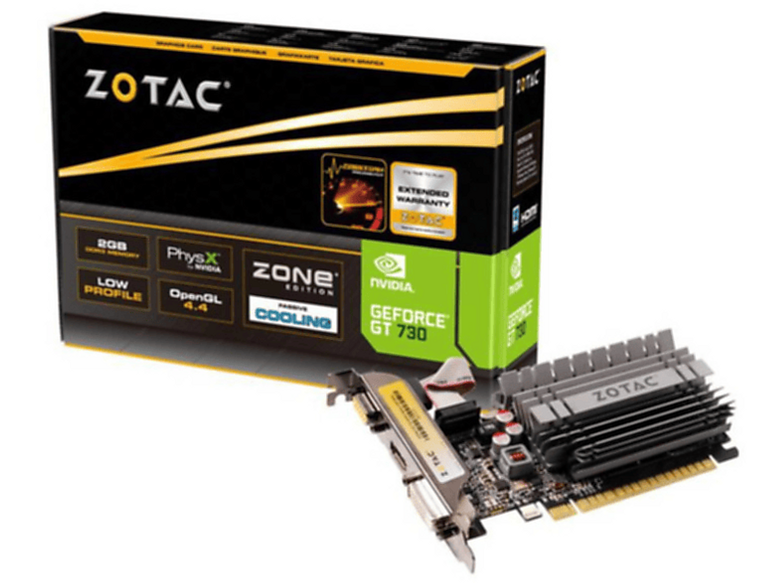 ZOTAC VGA Zotac GeForce® GT 730 Edition Grafikkarte) ZONE (NVIDIA, 2GB