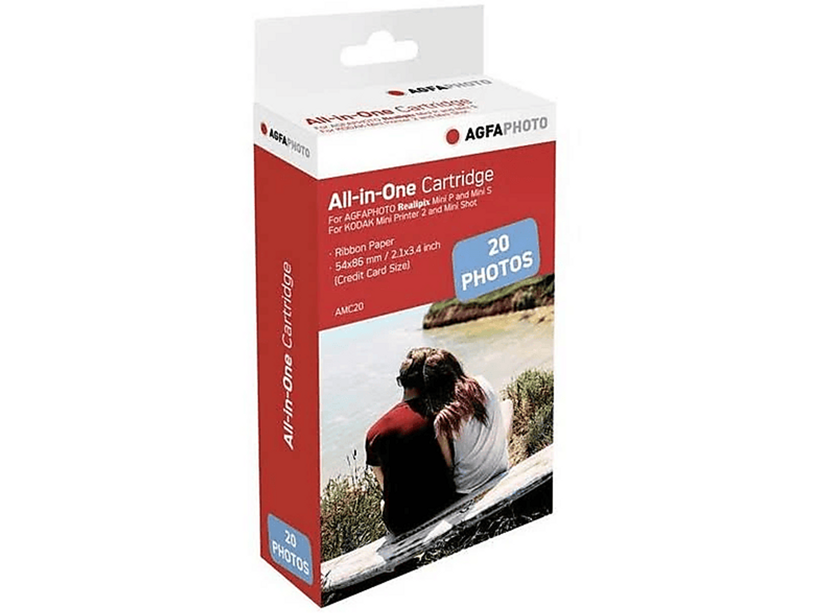 Scatola cartuccia AGFA photo All-in-One con foto di una coppia.