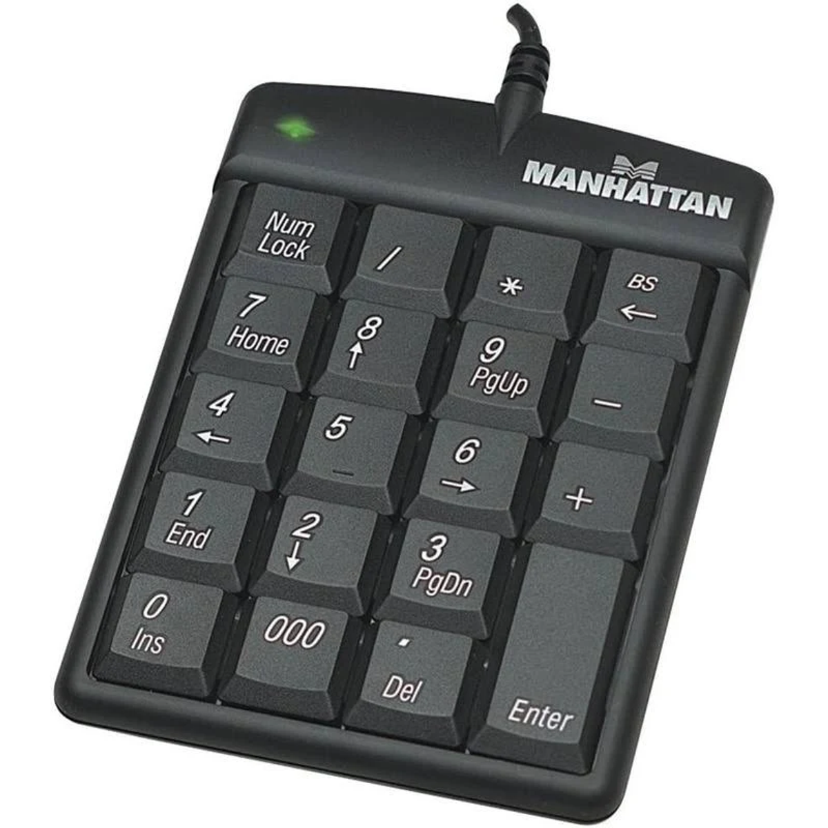 Tastierino numerico Manhattan nero su sfondo bianco.