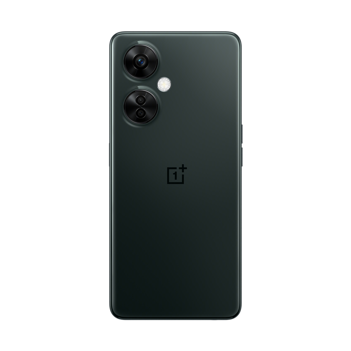 Dunkelgrüne Smartphone-Rückseite mit Kameras, Blitz und OnePlus-Logo.