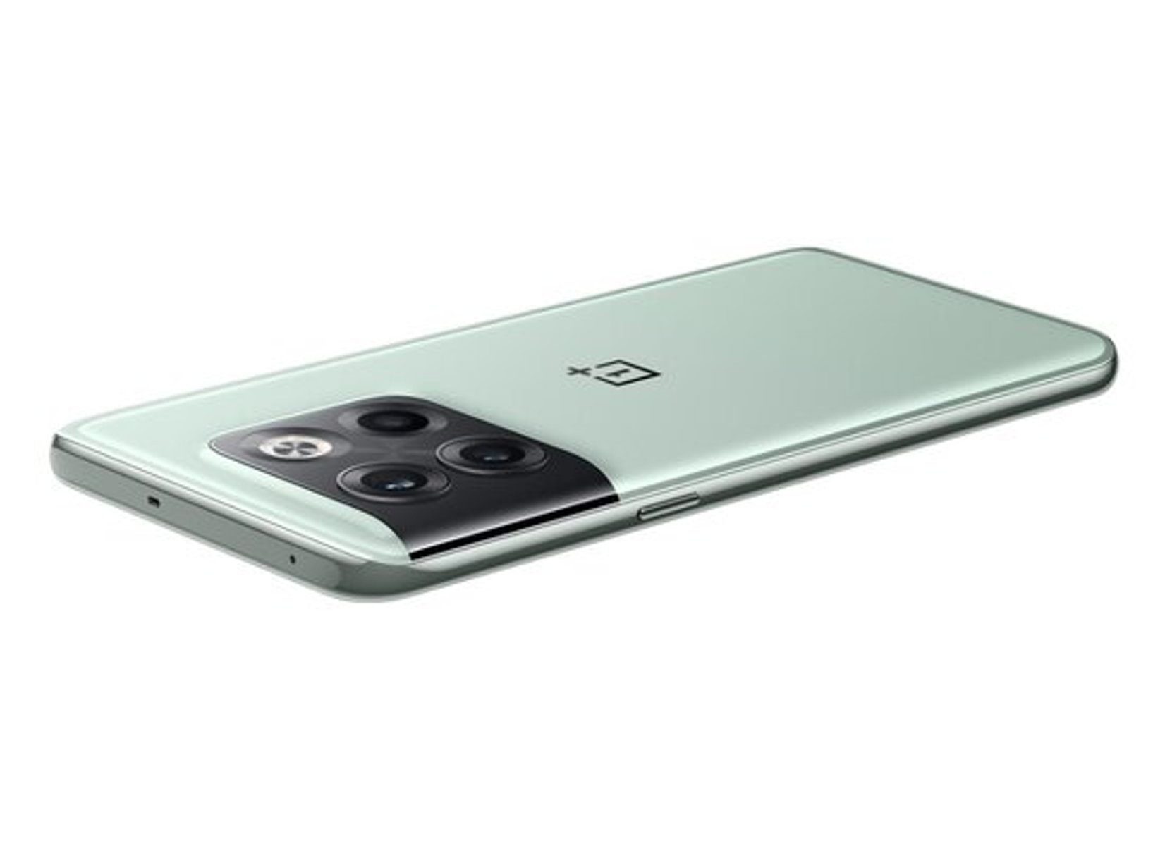 Rückseite des grünen Smartphones mit Kameramodul.